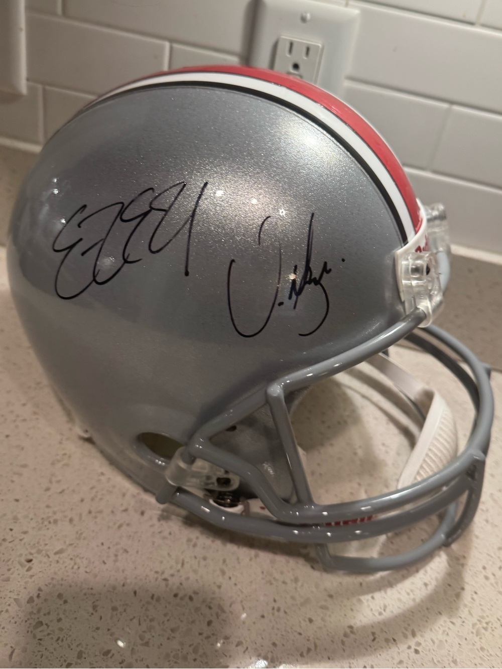 Ezekiel & Eddie George #27 Signed Ohio State Buckeyes F/S Helmet Signed w/ COA